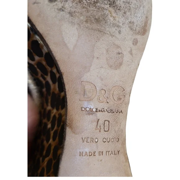 ❤ D&G DOLCE & GABBANA vestiaire collection Leopard  Wedge Platform Sandals - Picture 5 of 16